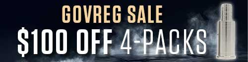 GovReg Sale - $100 Off 4-Packs