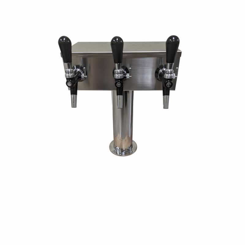 Three Faucet T Tower with 3 CMB Flow Control X1 Faucet and  Shanks