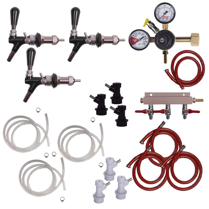 Flow Control / 3 Faucet Fridge Kegerator Kit