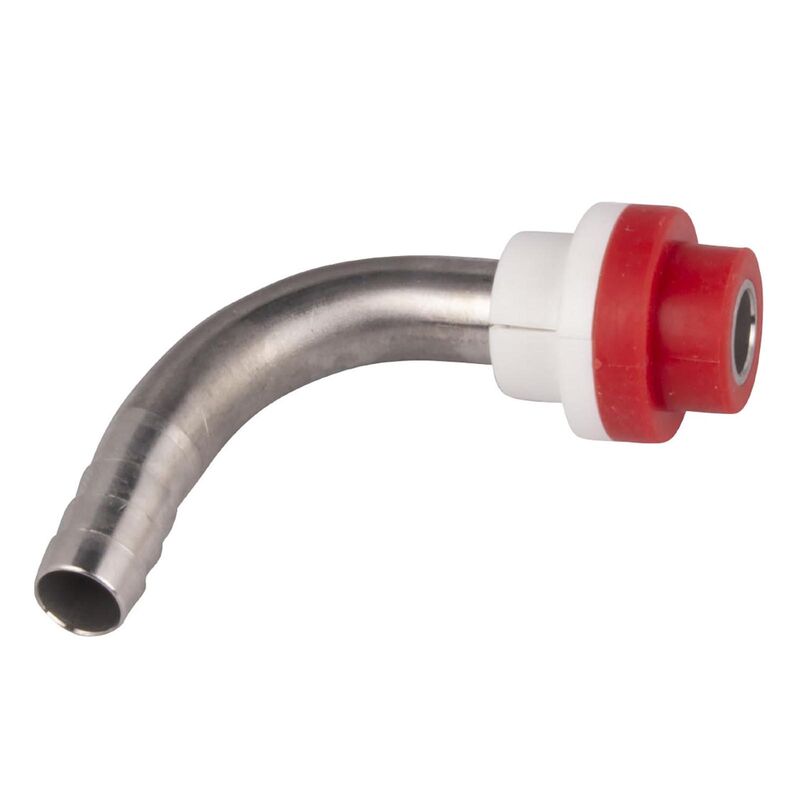 CMB 7mm (9/32"), 90° elbow, fits 5/16" or 3/8" ID Hose, Includes Beer Nut