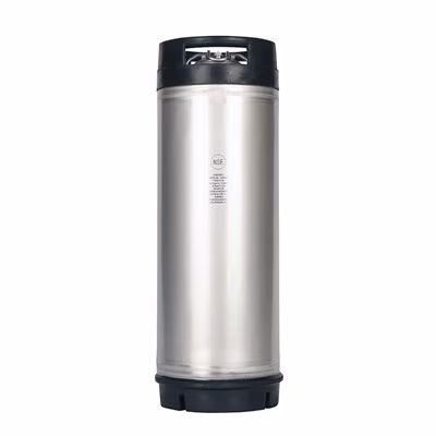 AMCYL 5 Gallon Ball Lock Keg - 304 Stainless Steel - Rubber Top Dual Handle