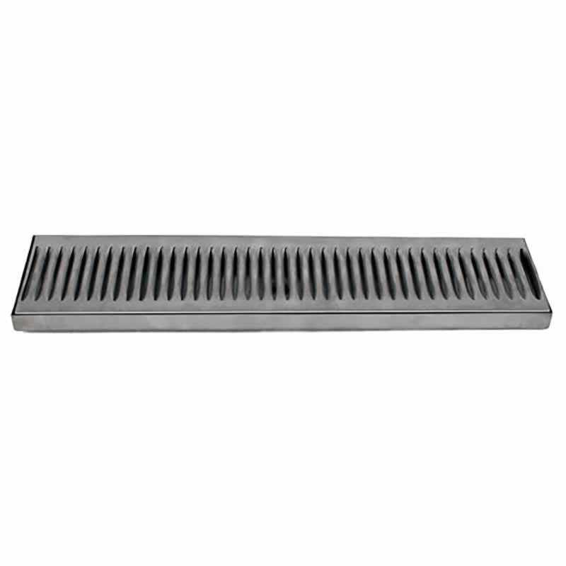 18" Wide Stainless Steel Drip Tray (Surface Mount w/ Drain)