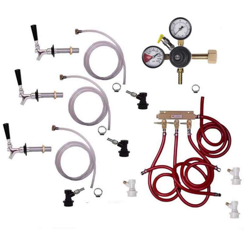 3 Faucet Fridge Homebrew Kegerator Kit