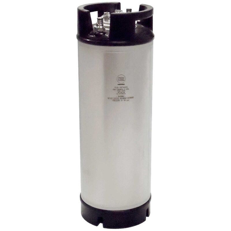 AEB 5 Gallon Ball Lock Keg with Rubber Handles - Stainless Steel Homebrew Keg