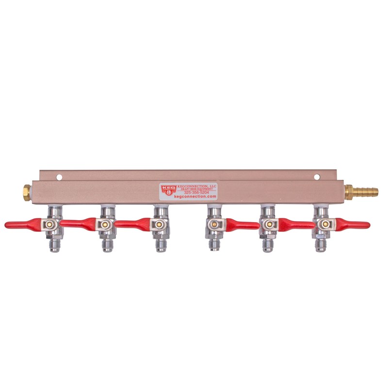 Air Distributor - 6-Way with Check Valves & Shutoffs