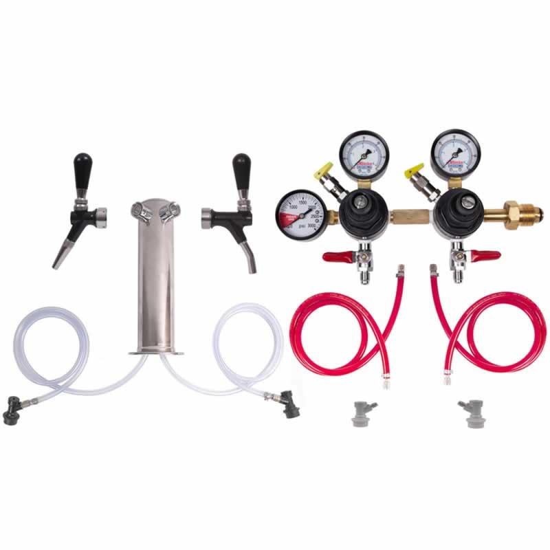 2 Faucet Tower Kit for Nitro and Standard Cold Brew Coffee - Custom Faucet Options