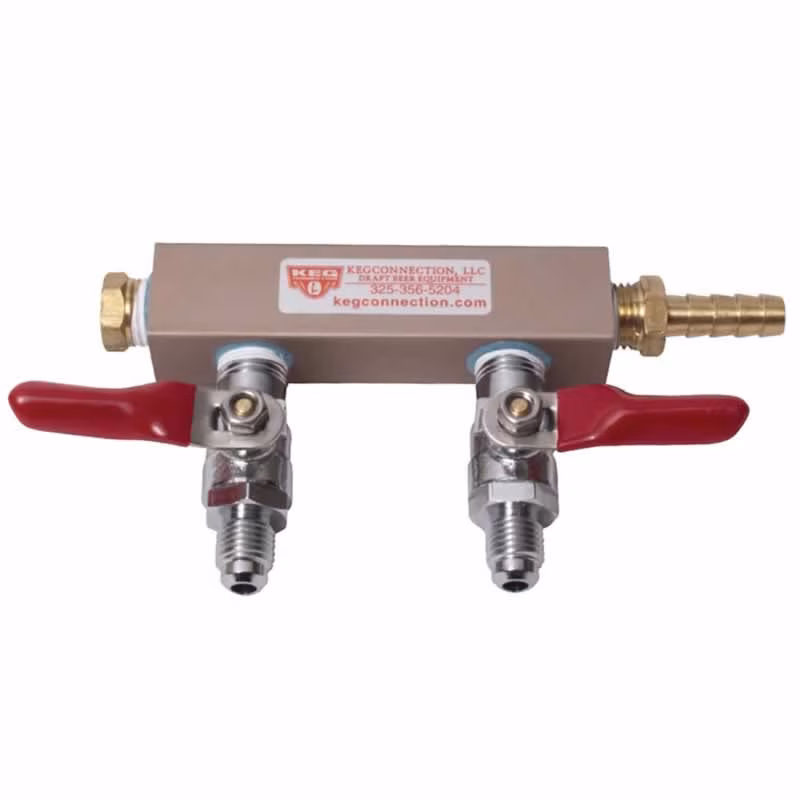 Air Distributor - 2-Way with Check Valves & Shutoffs