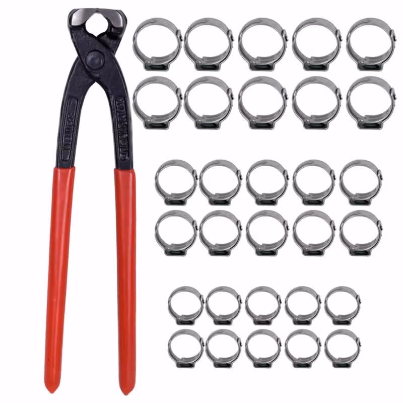 Oetiker Clamp Tool with three most used Oetiker clamps for beer applications