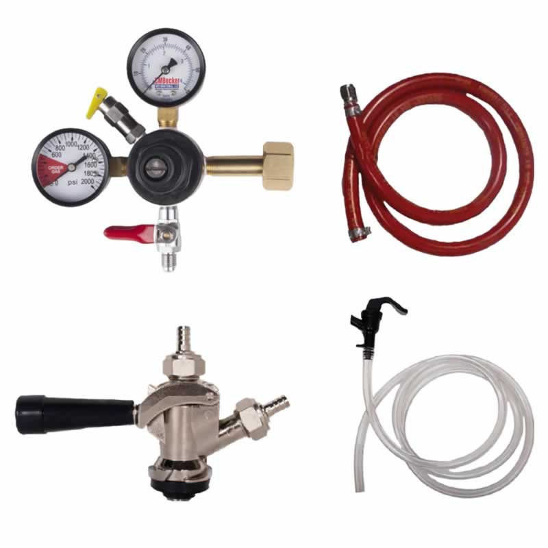 1 Faucet Party Keg Kit with Dual Gauge Regulator