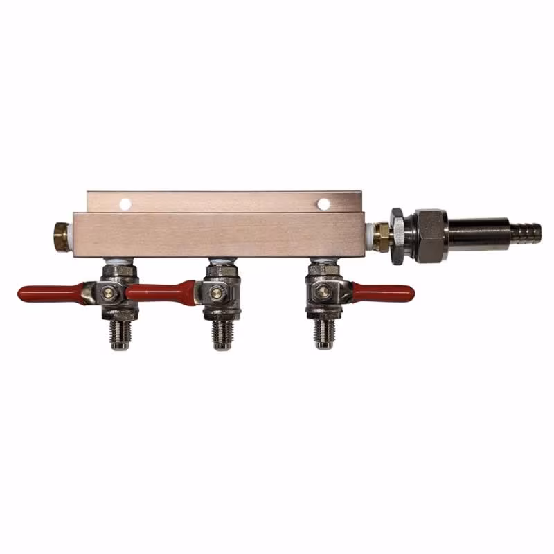 GovReg®  Controlled Three Way Air Distributor/Manifold with 1/4" MFL Checkvalves