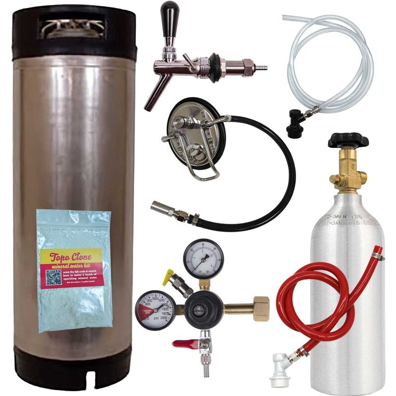 Fizz Kit PLUS, Complete Fridge/Wall Shank Kit, with Flow Control Faucet