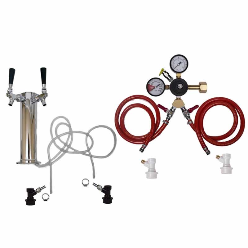 2 Faucet Tower Homebrew Kegerator Kit