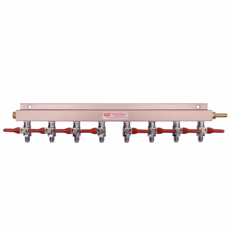 Air Distributor - 8-Way with Check Valves & Shutoffs