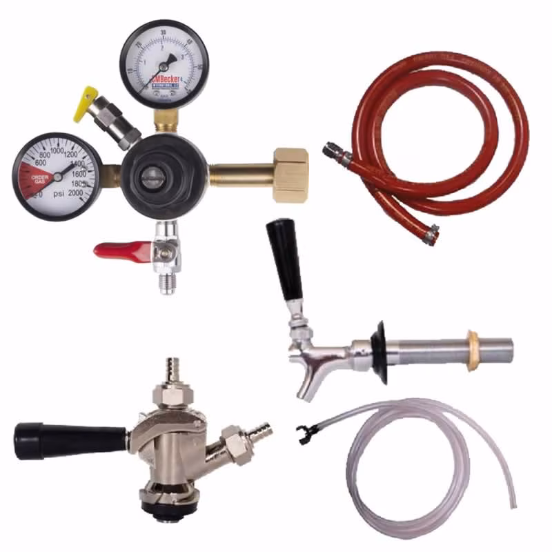 Single Tap Kegerator Conversion Kit with Dual Gauge Regulator