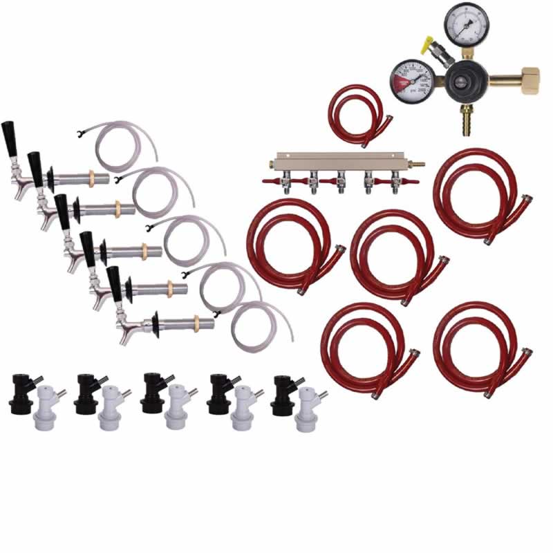 5 Faucet Fridge Homebrew Kegerator Kit