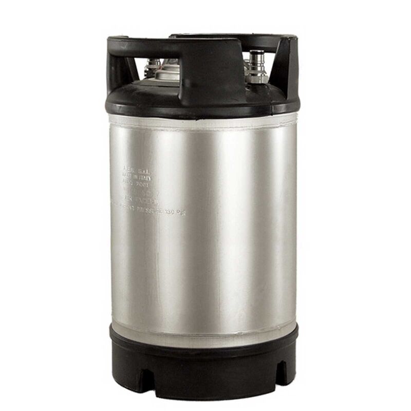 AEB 3 Gallon Ball Lock Keg with Rubber Handles - Stainless Steel Homebrew Keg