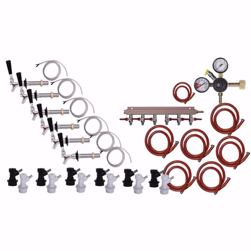 6 Faucet Fridge Homebrew Kegerator Kit