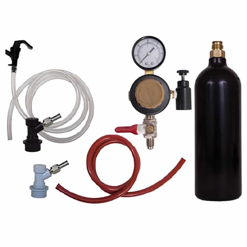 Basic Homebrew Keg Kit with a 20oz Pin Valve CO2 Cylinder - Single Tap