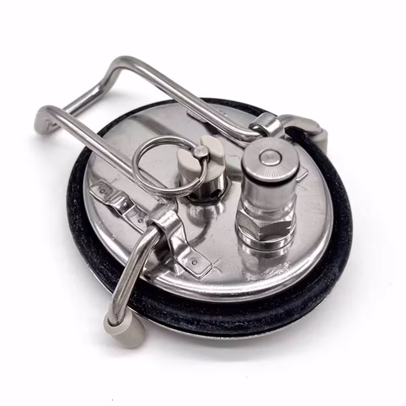Stainless Steel Keg Lid with Liquid Ball Lock Post