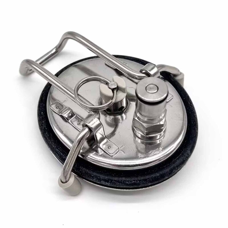 Stainless Steel Keg Lid with Liquid Ball Lock Post