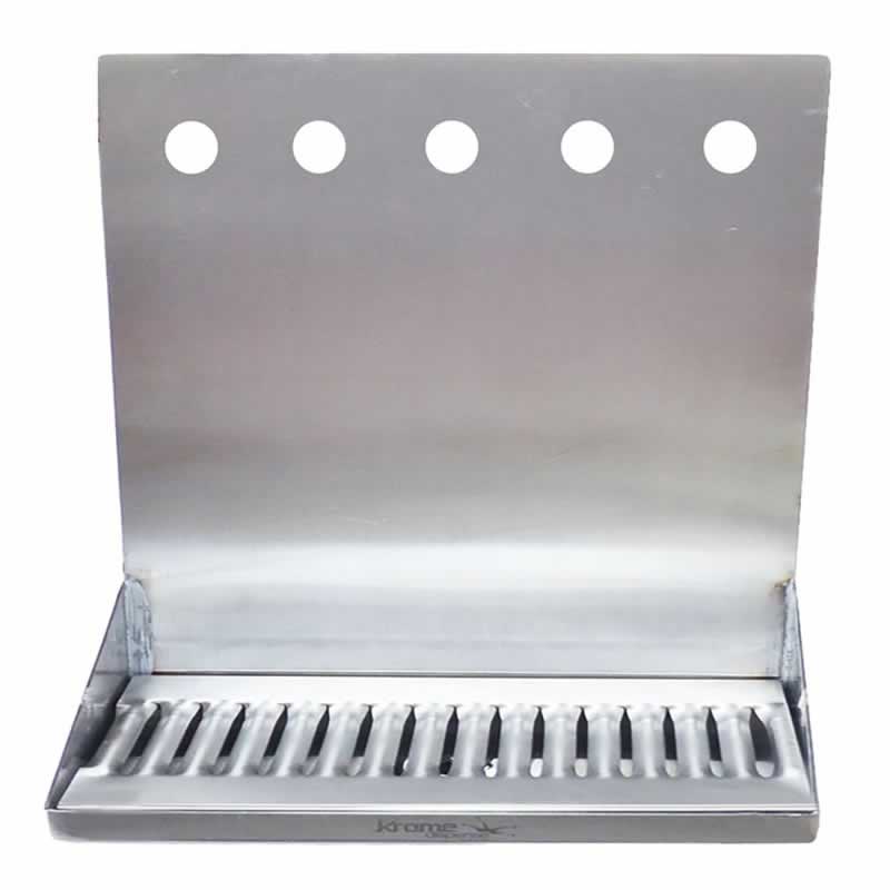 Drip Tray for 5 Faucets, 16" x 6-3/8" x 14" (w/ Drain)