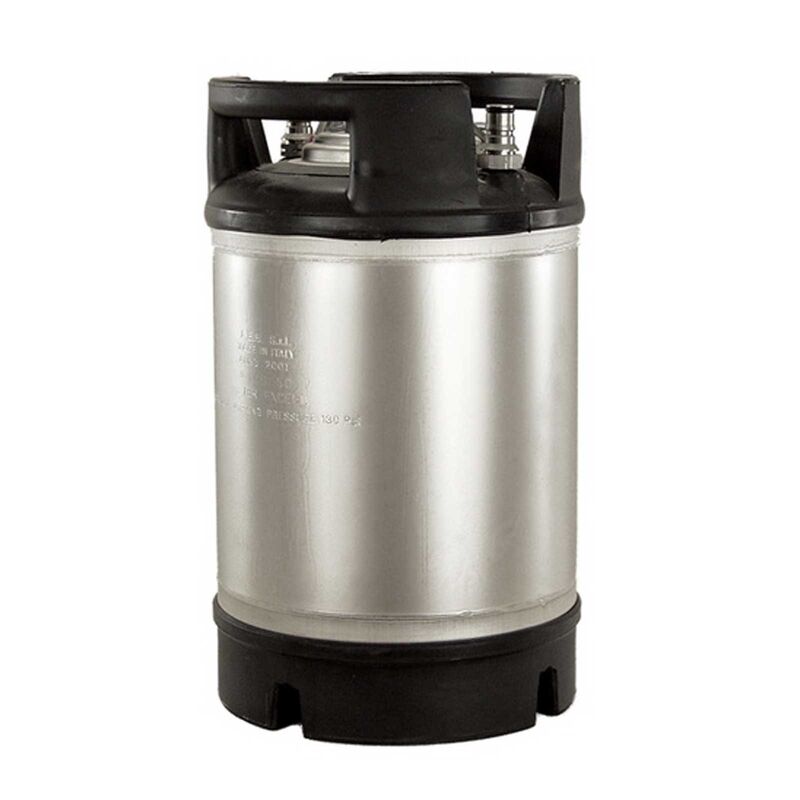AEB 2.5 Gallon Ball Lock Keg with Rubber Handles - Stainless Steel Homebrew Keg