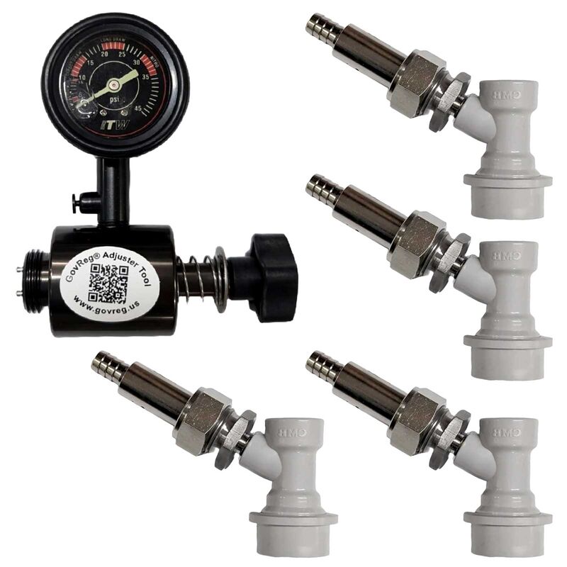 GovReg® Homebrew Ball Lock Deluxe Starter Kit (4 GovRegs + Adjusting Tool)