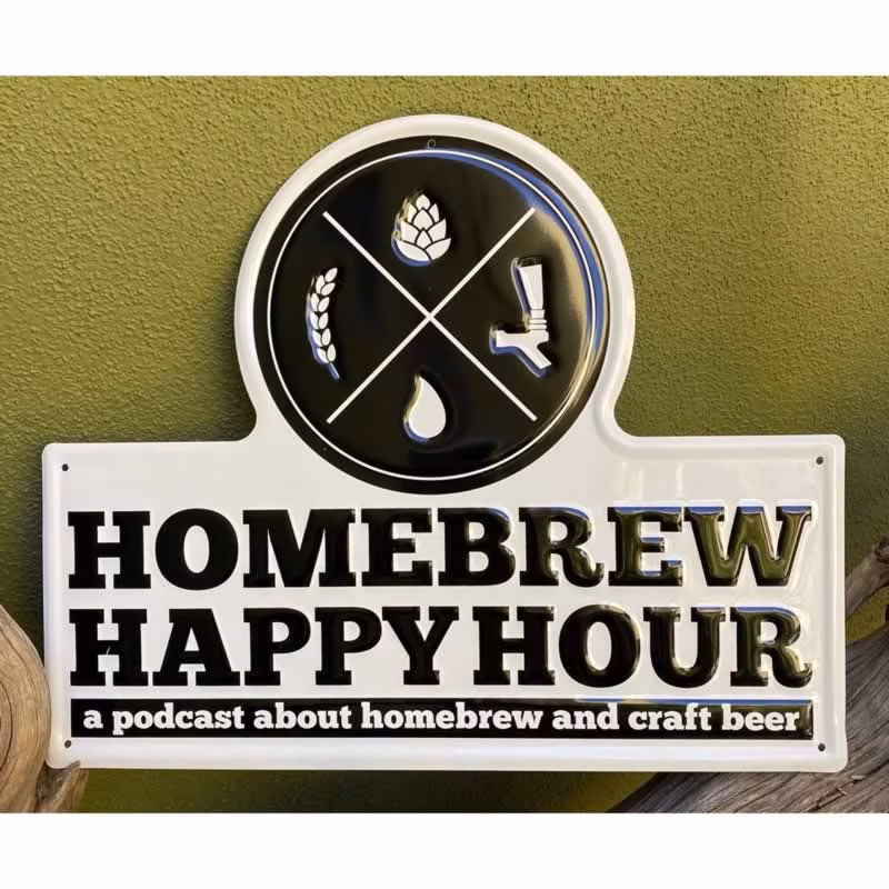 Homebrew Happy Hour Aluminum Bar Sign