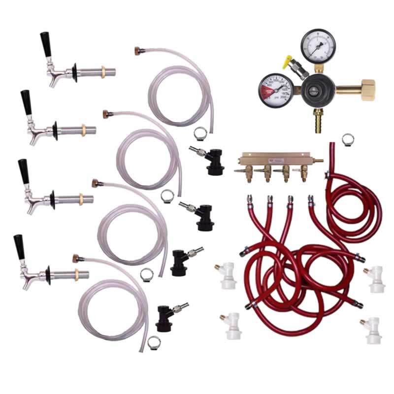 4 Faucet Fridge Homebrew Kegerator Kit