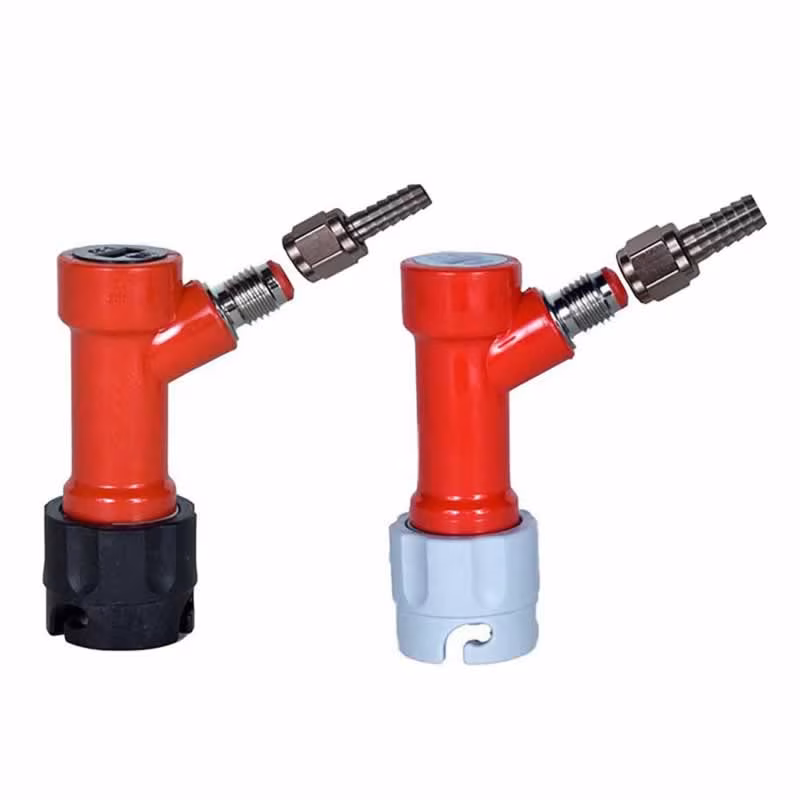 Pin Lock Disconnect Set w/ Swivel Nuts / MFL Gas/In (5/16" Barb) and Liquid/Out (1/4" Barb)
