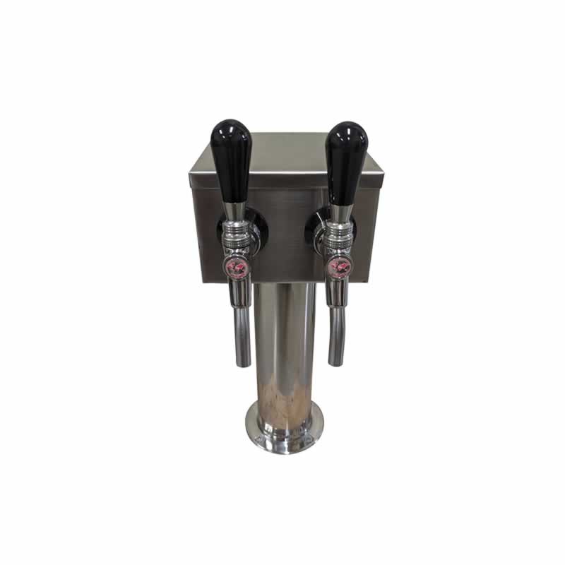 Two Faucet T tower with 2 CMB Stainless Steel V3S Faucets with SS Bent Nozzle
