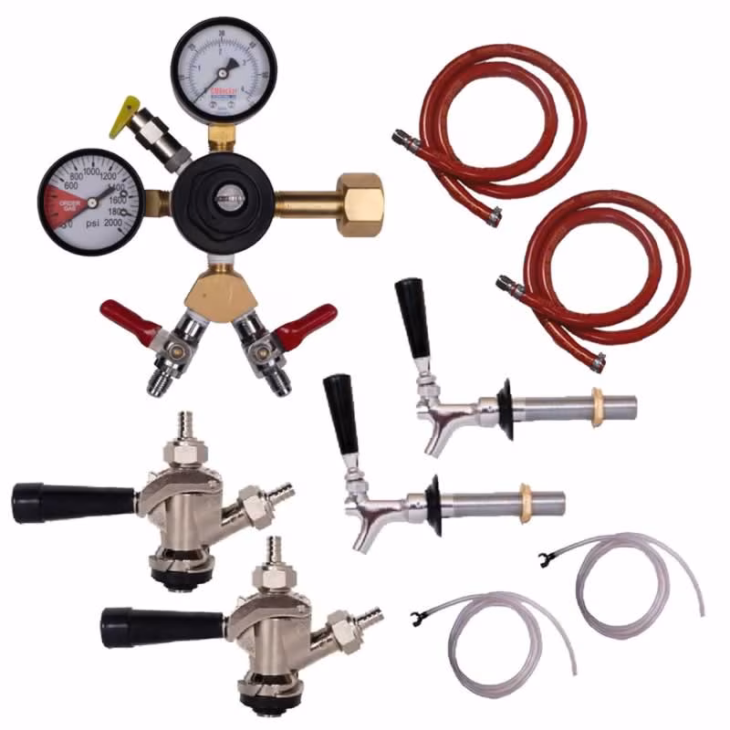 2-Tap Kegerator Conversion Kit with Dual Gauge Regulator