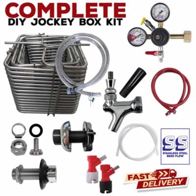 1 Faucet Pin Lock Jockey Box Kit with 120' Stainless Steel Coil - All Stainless Beer Flow DIY Kit (Alternate View 2)