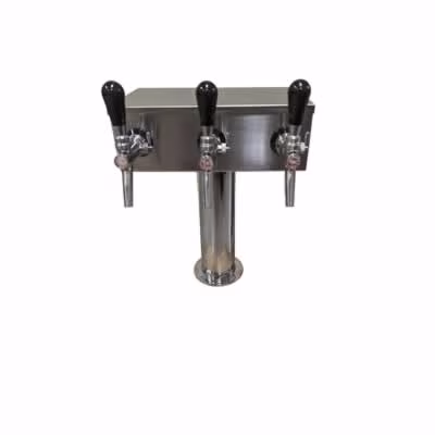 Three Faucet T Tower with 3 CMB SS Flow Control V10 Faucet and Shanks / Three Faucet T Tower with 3 CMB SS Flow Control V1