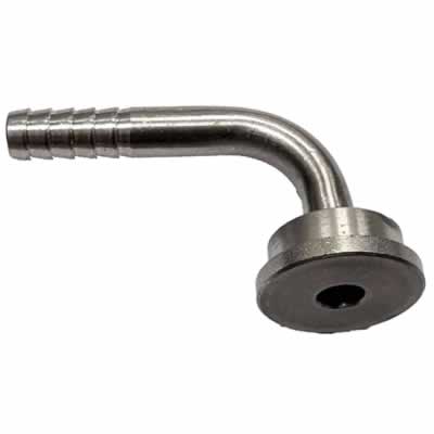 90 Degree Tailpiece 1/4" SS - Fits 3/16" or 1/4" Hose (Alternate View 1)