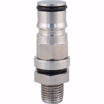 Ball Lock Liquid Out Post Bulkhead Assembly with Short Threaded Dip Tube / Ball Lock Post Bulkhead - Liquid "Out" Post