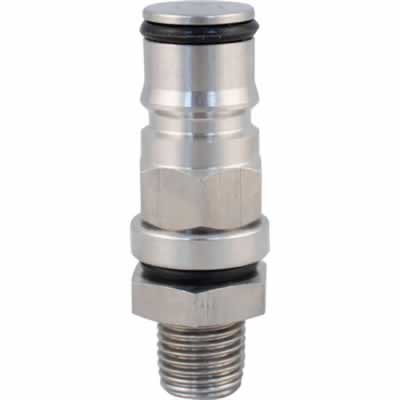 Ball Lock Liquid Out Post Bulkhead Assembly with Short Threaded Dip Tube / Ball Lock Post Bulkhead - Liquid "Out" Post