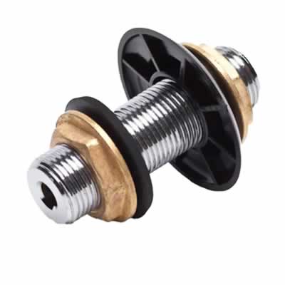 3-Inch Chrome Plated Brass Jockey Box Shank - Inlet Side, 5/16" x 1/4" Bore for 5/16" Coil Tubing / 3" Jockey Box, Inlet side shank, Chrome Plated Bra