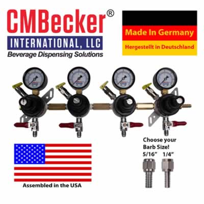 CMB Beer CO2 Regulator, 4 Body Secondary - CMBecker International (Alternate View 2)