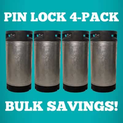 4 Pack of Used 5 Gallon Pin Lock Kegs - Cornelius or Firestone Style for Homebrew and Soda (Alternate View 2)