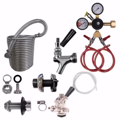 DIY Two Faucet Jockey Box Kit with 50' Stainless Steel Coils - All Stainless Beer Flow / Two Faucet Jockey Box Kit, 50' Coils, All Stainles