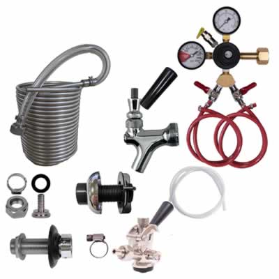 DIY Two Faucet Jockey Box Kit with 50' Stainless Steel Coils - All Stainless Beer Flow / Two Faucet Jockey Box Kit, 50' Coils, All Stainles