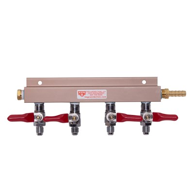 Air Distributor - 4-Way with Check Valves & Shutoffs / Air Distributor - 4-Way with Check Valves & Shutof