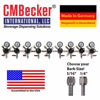CMB Beer CO2 Regulator, 9 Body Secondary - CMBecker International (Alternate View 2)