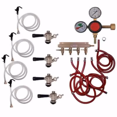 4-Faucet Basic Commercial Beer Dispensing Kit / 4 Faucet Basic Commercial Kit