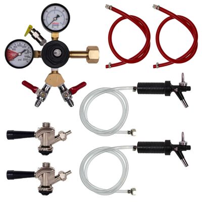 2 Tap Event Keg Kit with Flow Control Faucets and Dual Gauge Regulator / 2 Tap Event Keg Kit with Flow Control Faucets