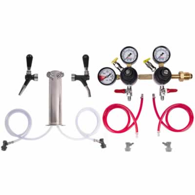 2 Faucet Tower Kit for Nitro and Standard Cold Brew Coffee - Custom Faucet Options / 2 Faucet Tower Kit for Nitrogenated or standard Co