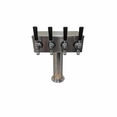 Four Faucet T Tower with 4 Standard Stainless Steel faucets / Four Faucet T Tower with 4 Standard Stainless Stee