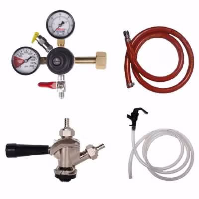 1 Faucet Party Keg Kit with Dual Gauge Regulator / Party Keg Kit - 1 Faucet - Dual Gauge Regulator