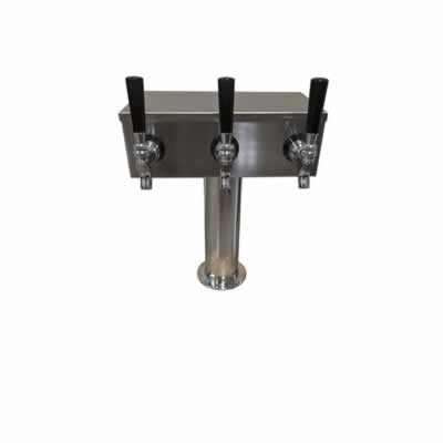 Three Faucet T Tower with 3 Standard Stainless Steel Faucets / Three Faucet T Tower with 3 Standard Stainless Ste